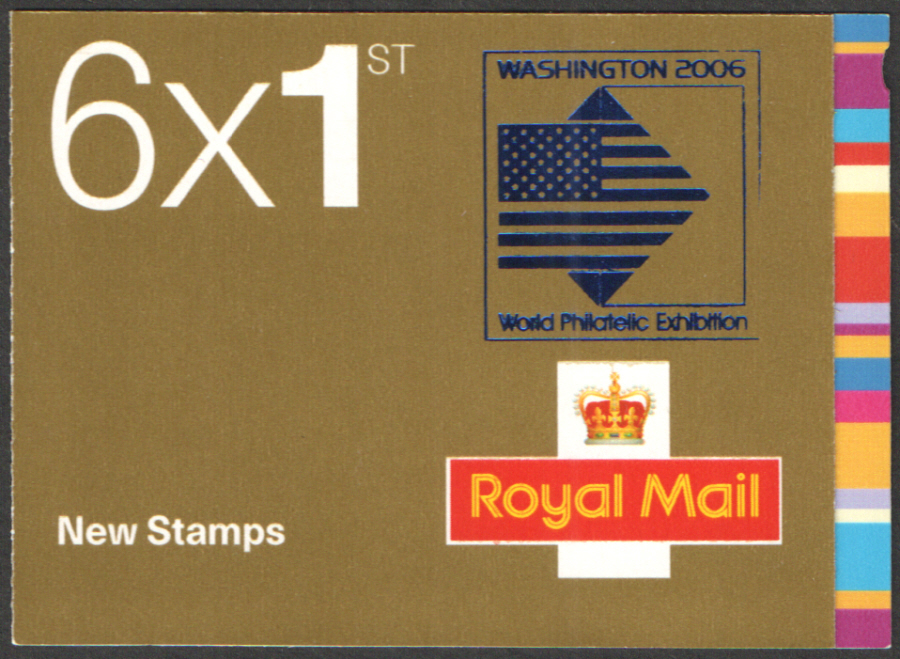(image for) QA1 / SB5(5) Washington Blue Overprint Smilers 6 x 1st Class Booklet